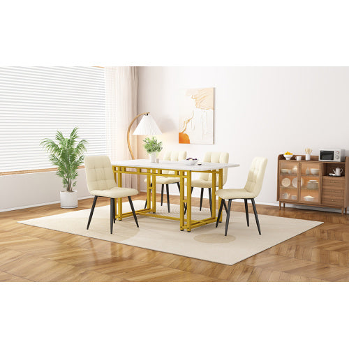 Metal Frame Rectangular Dining Table Modern Kitchen Table