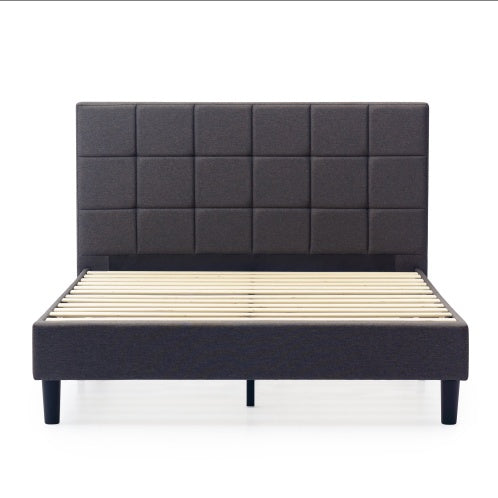 Upholstered Platform Bed Square Stitch - Full