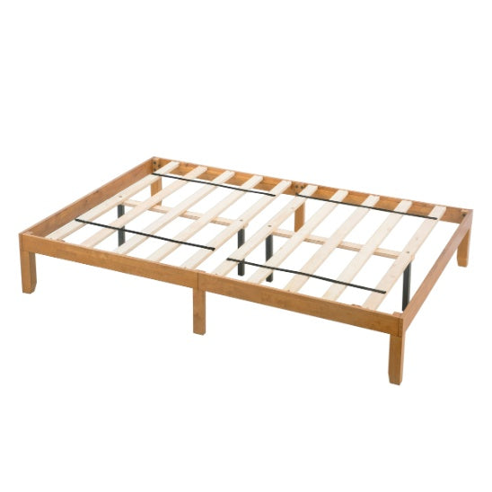 Ueen Size Wood Platform Bed Frame,No Box Spring Needed,Strong Wood Slat Support, Easy Assembly