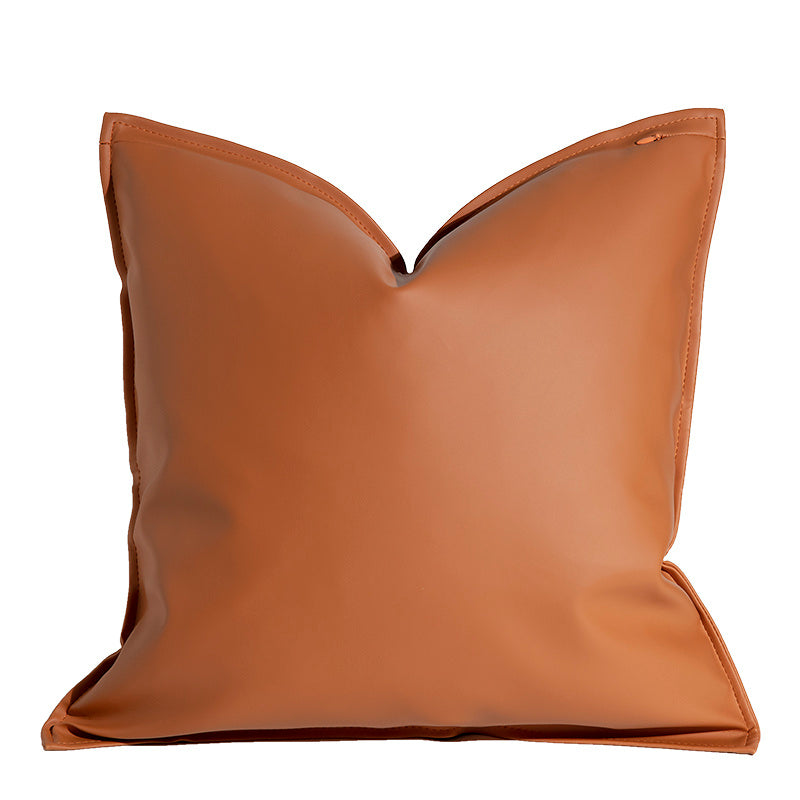 Nordic Style Solid Leather Living Room Sofa Pillow Bed Waist Support