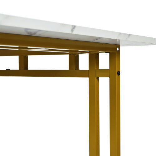 Metal Frame Rectangular Dining Table Modern Kitchen Table