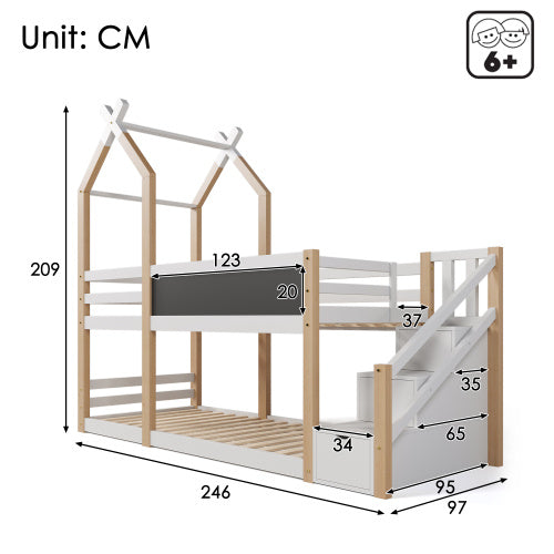 Children's Loft Bed in Solid Wood