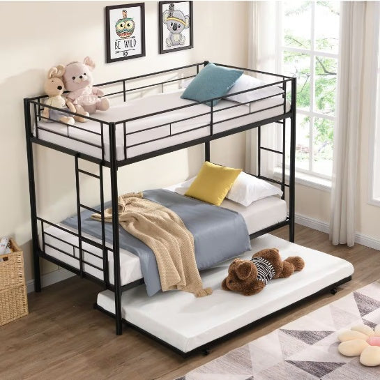 METAL BUNK BED BLACK